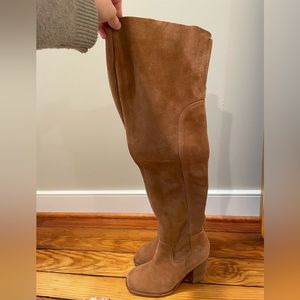 Kelsi Dagger Knee High Chestnut Block Heel Boots